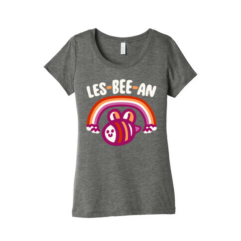Lesbeean Lesbian Pride Bee Parody White Print Womens T-Shirt