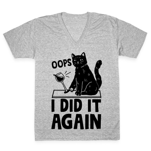 Oops I Did It Again Cat V-Neck Tee Shirt