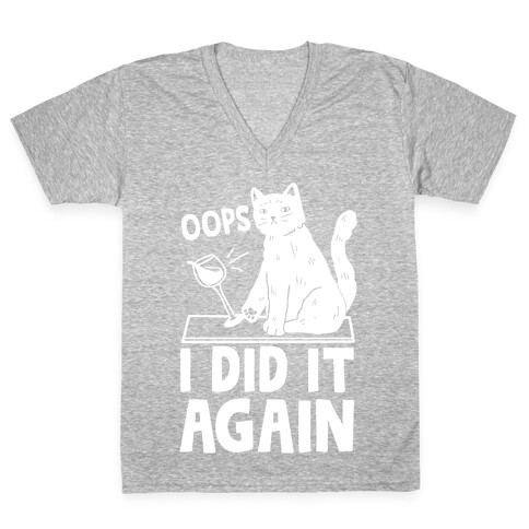 Oops I Did It Again Cat V-Neck Tee Shirt