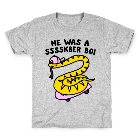 He Was A Ssssk8er Boi Skater Snake Kids T-Shirt