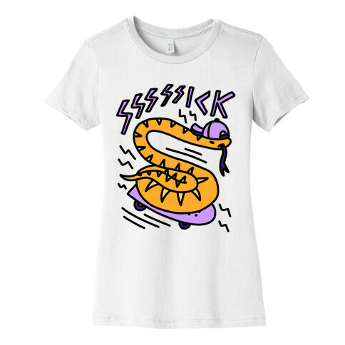 Sssssick Skating Snake Womens T-Shirt