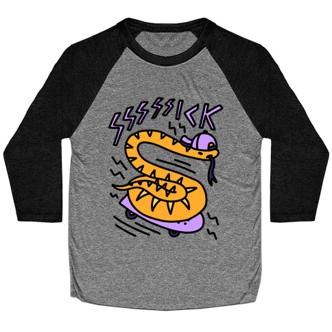 Sssssick Skating Snake Baseball Tee