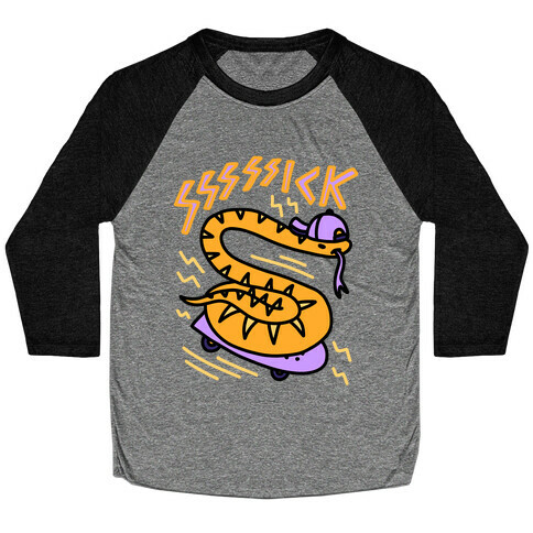 Sssssick Skating Snake Baseball Tee