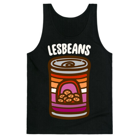 Lesbeans White Print Tank Top