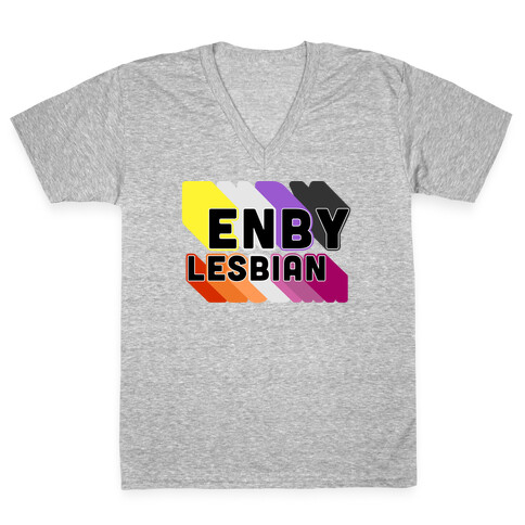 Enby Lesbian V-Neck Tee Shirt