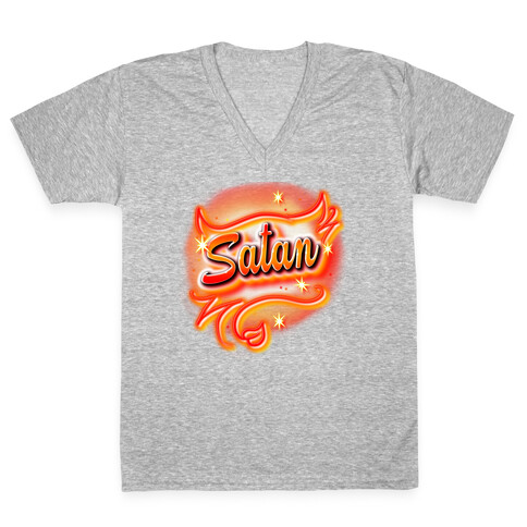 Satan Airbrush V-Neck Tee Shirt