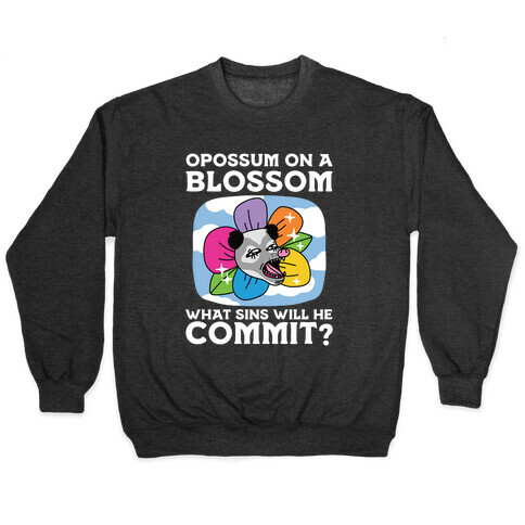 Opossum on a Blossom, What Sins Will He Commit? Pullover