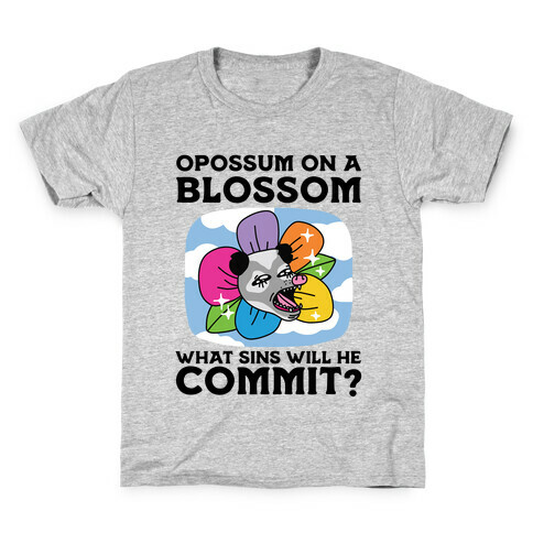 Opossum on a Blossom, What Sins Will He Commit? Kids T-Shirt