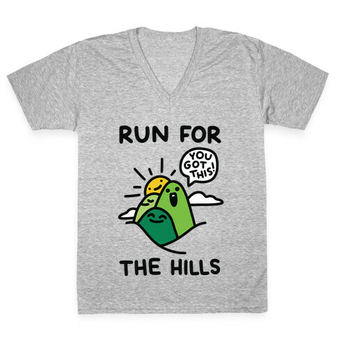 Run For The Hills V-Neck Tee Shirt