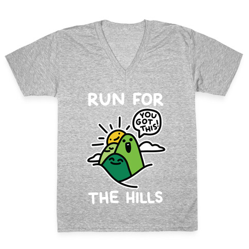 Run For The Hills V-Neck Tee Shirt