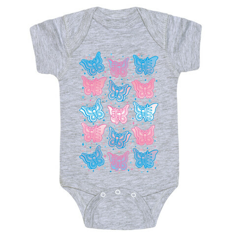 Butterfly Clips Trans Pride  Baby One-Piece