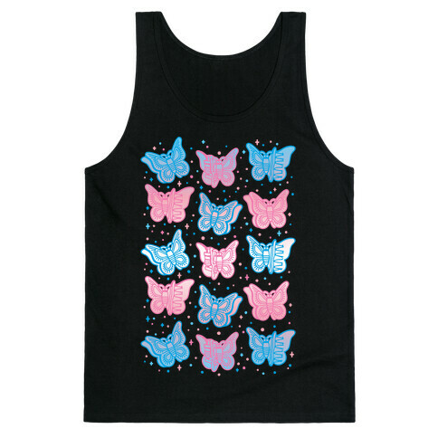 Butterfly Clips Trans Pride White Print Tank Top