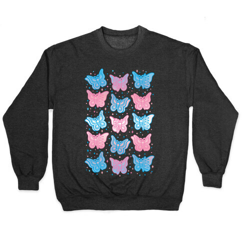 Butterfly Clips Trans Pride White Print Pullover