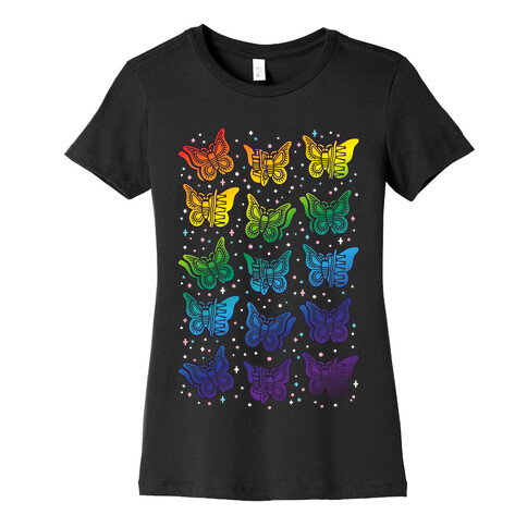 Butterfly Clips LGBTQIA+ Pride White Print Womens T-Shirt