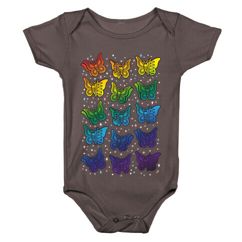 Butterfly Clips LGBTQIA+ Pride White Print Baby One-Piece
