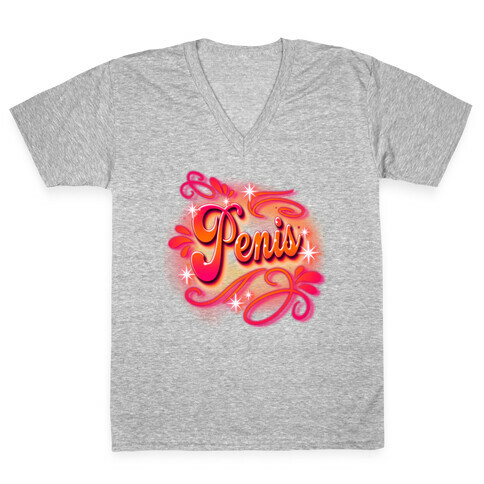 Penis Airbrush V-Neck Tee Shirt