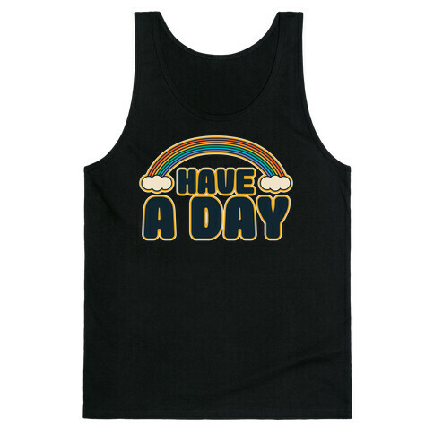 Have A Day White Print Tank Top