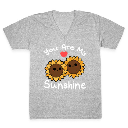 You Are My Sunshine Sunflowers V-Neck Tee Shirt