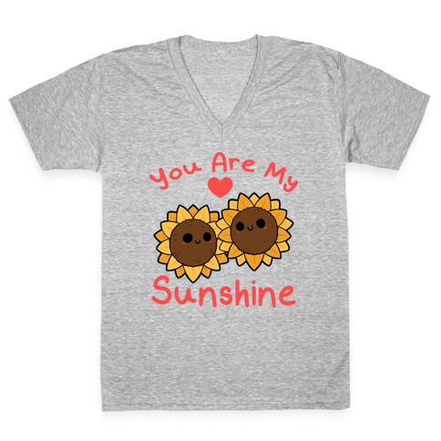 You Are My Sunshine Sunflowers V-Neck Tee Shirt