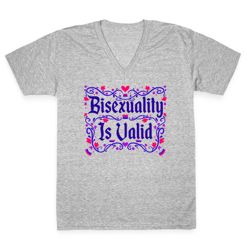 Bisexuality Is Valid V-Neck Tee Shirt