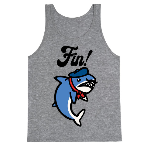 Fin French Shark Parody Tank Top