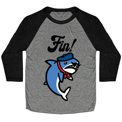 Fin French Shark Parody Baseball Tee