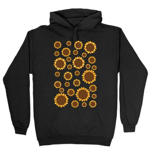 Sunflower Pattern Hooded Sweatshirt