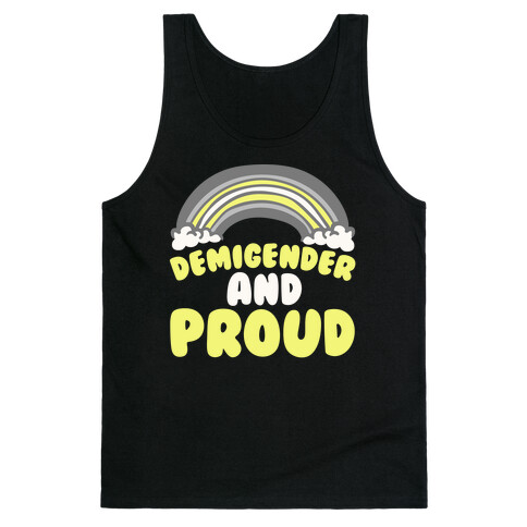 Demigender And Proud White Print Tank Top