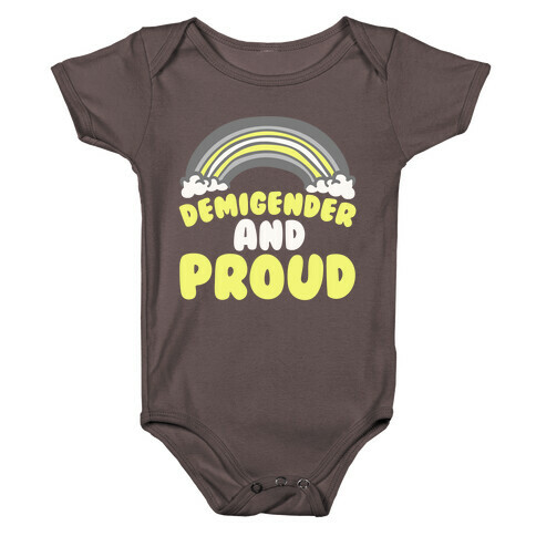 Demigender And Proud White Print Baby One-Piece