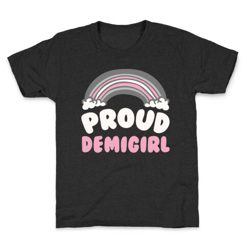 Proud Demigirl White Print Kids T-Shirt