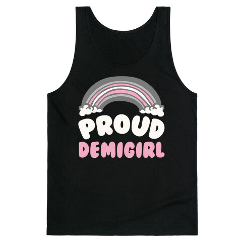 Proud Demigirl White Print Tank Top