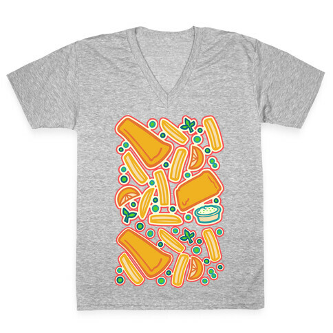 Groovy Fish And Chips  V-Neck Tee Shirt