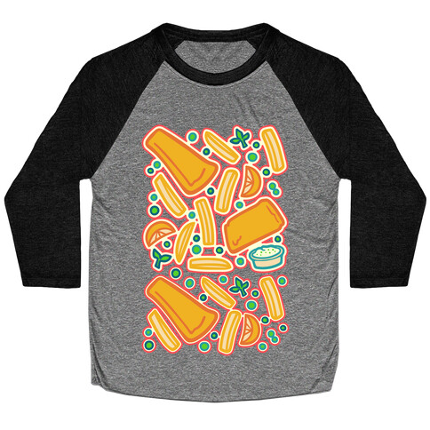 Groovy Fish And Chips  Baseball Tee