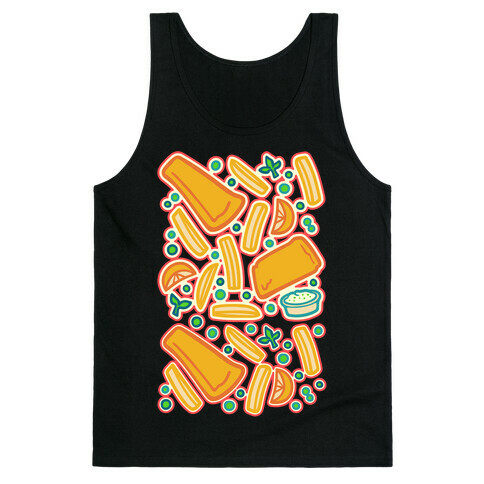 Groovy Fish And Chips White Print Tank Top
