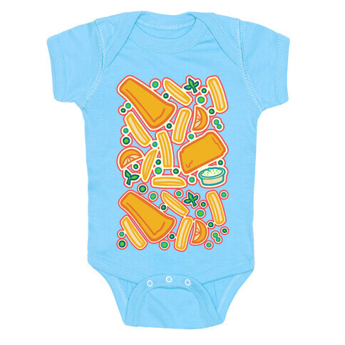 Groovy Fish And Chips White Print Baby One-Piece