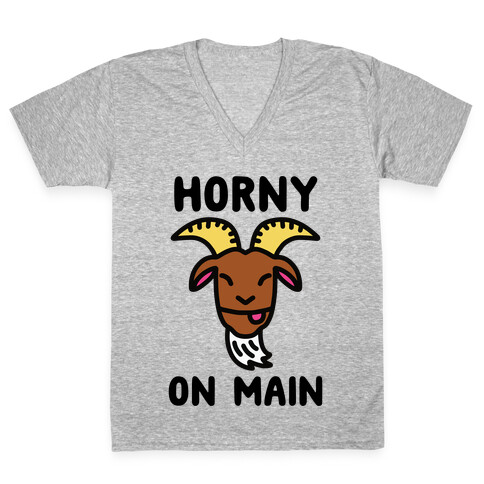 Horny On Main (Goat) V-Neck Tee Shirt