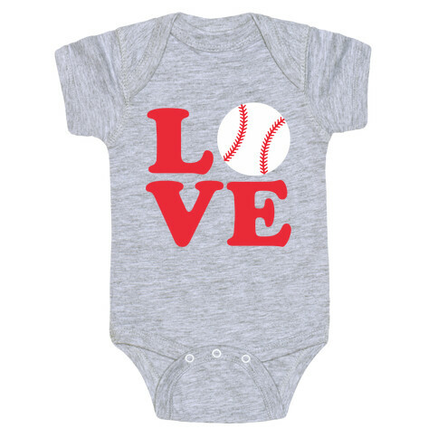 Love Baseball Baby One-Piece