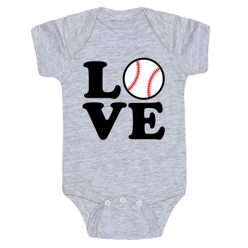 Love Baseball Baby One-Piece
