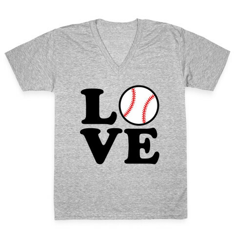 Love Baseball V-Neck Tee Shirt