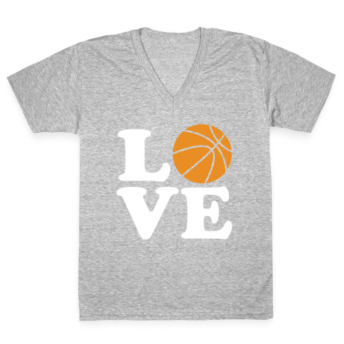 Love Basketball V-Neck Tee Shirt