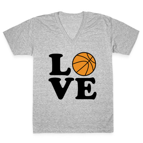 Love Basketball V-Neck Tee Shirt