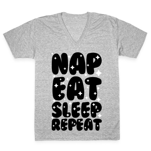 Nap Eat Sleep Repeat V-Neck Tee Shirt