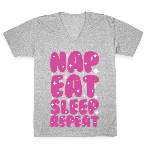 Nap Eat Sleep Repeat V-Neck Tee Shirt