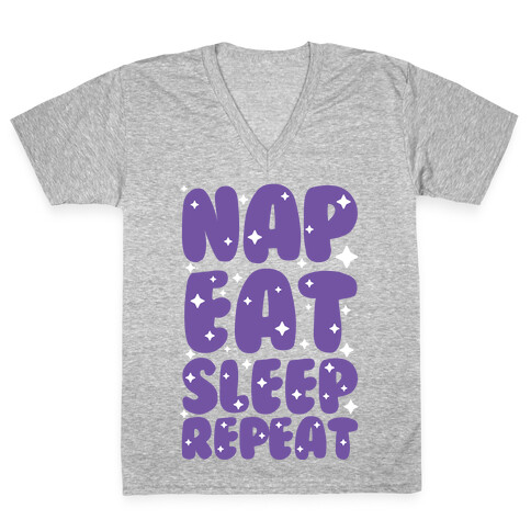 Nap Eat Sleep Repeat V-Neck Tee Shirt