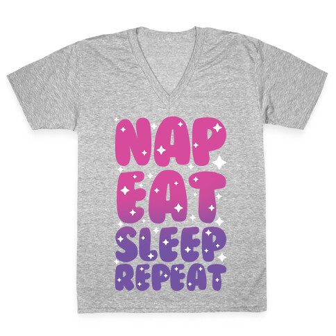 Nap Eat Sleep Repeat V-Neck Tee Shirt