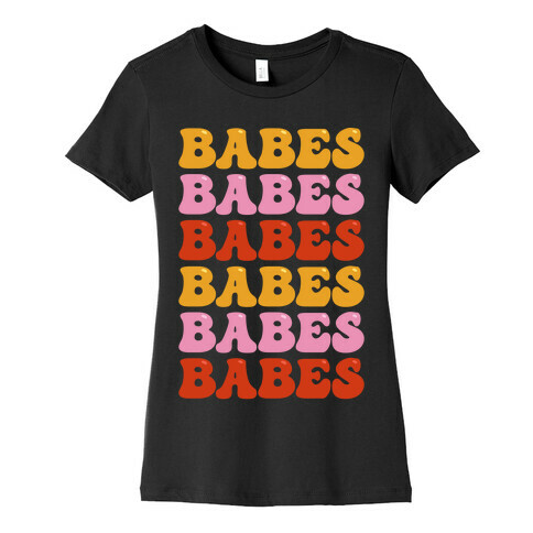 Babes Babes Babes White Print Womens T-Shirt