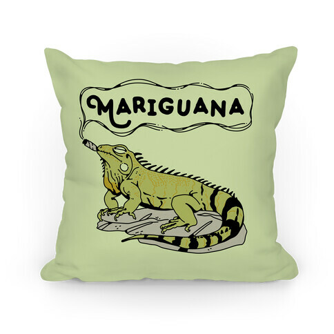 Mariguana Marijuana Iguana Pillow