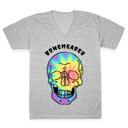 Boneheaded Trippy Skull V-Neck Tee Shirt