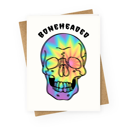 Boneheaded Trippy Skull Greeting Card