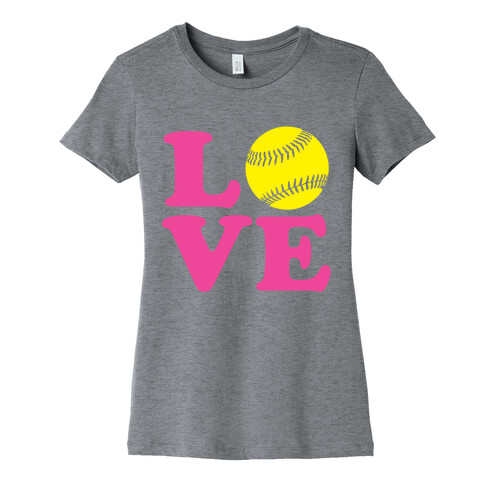 Love Softball Womens T-Shirt